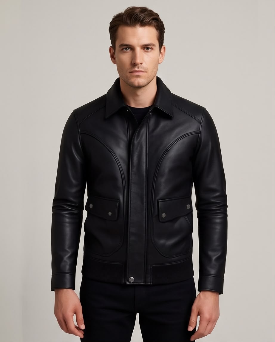 2H #8909 Black Leather Jacket