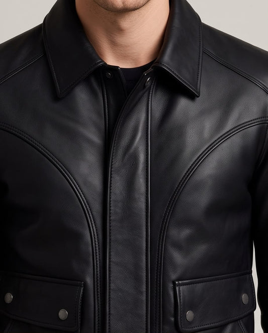 2H #8909 Black Leather Jacket