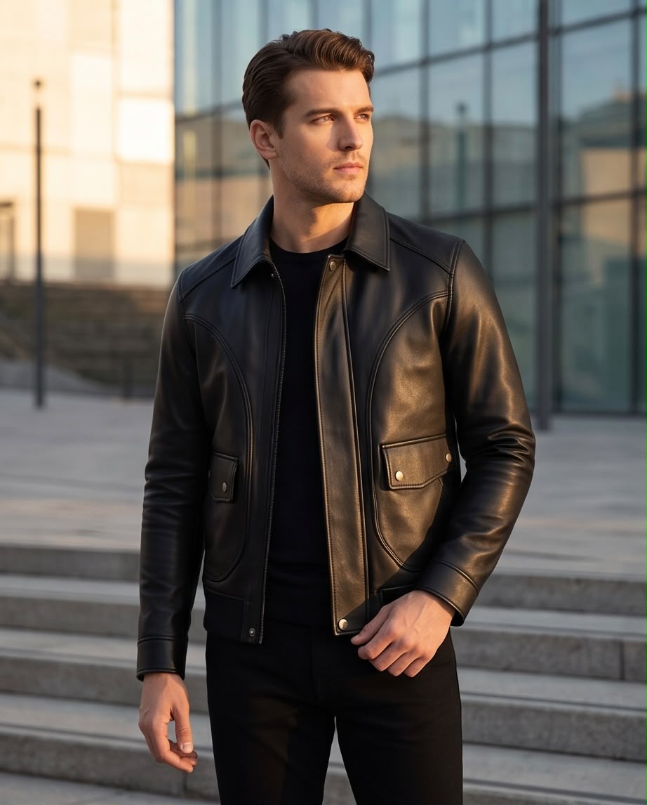 2H #8909 Black Leather Jacket