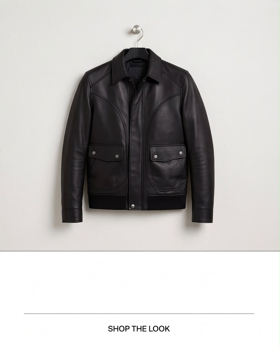 2H #8909 Black Leather Jacket