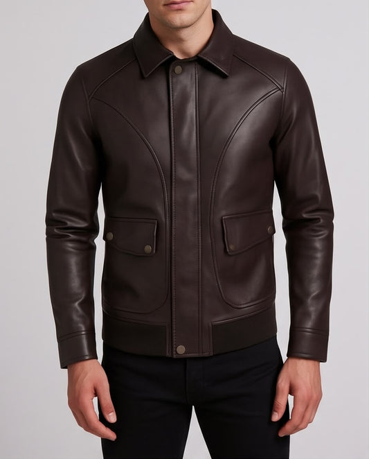 2H #8909 Brown Leather Jacket