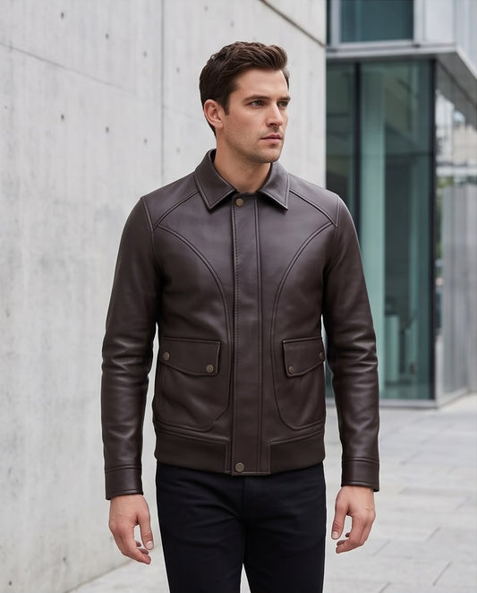 2H #8909 Brown Leather Jacket