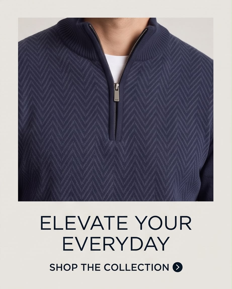 2H #461 Navy High Neck zippered Knitted Sweater