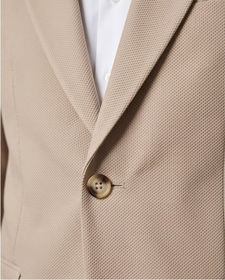 2H Beige Two-Button Blazer