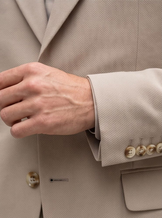 2H Beige Two-Button Blazer