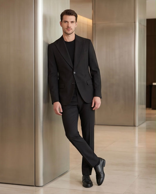 2H Black Tropical Suit