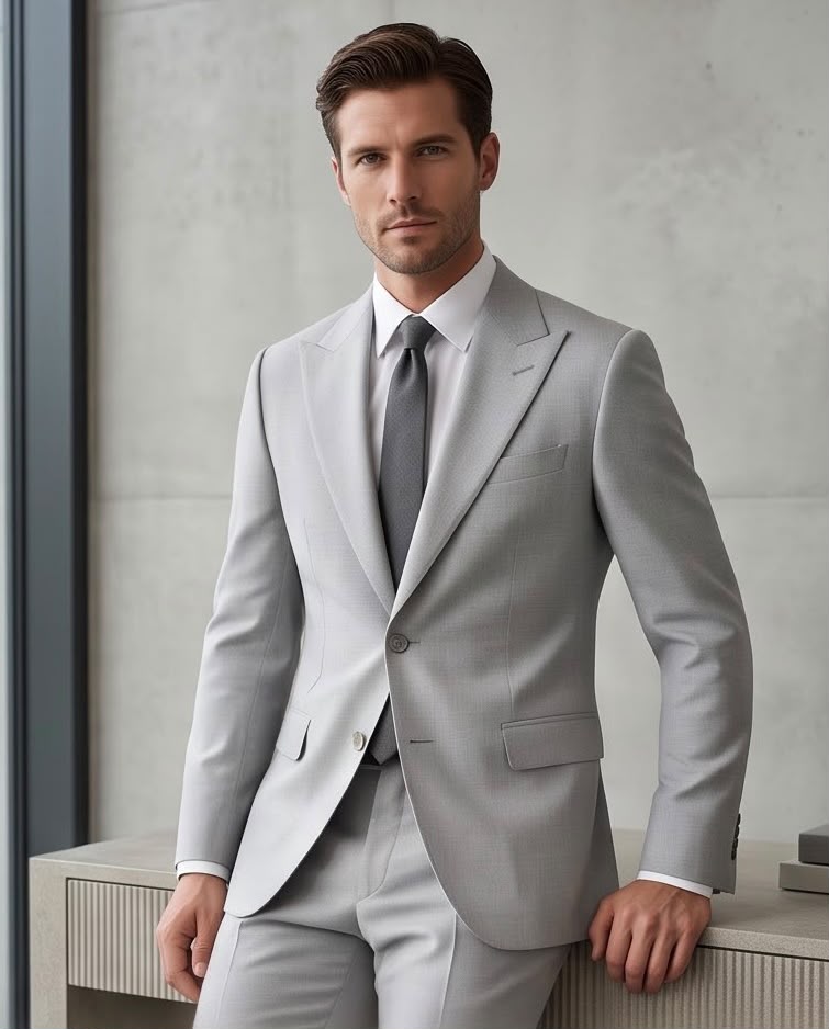2H Light Gray Tropical Suit