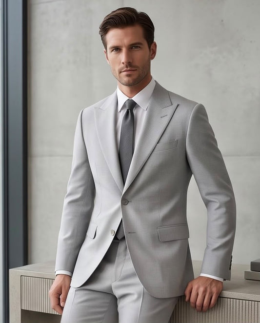 2H Light Gray Tropical Suit
