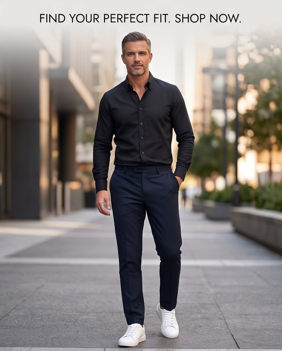 2H Black Embossed Casual Shirt