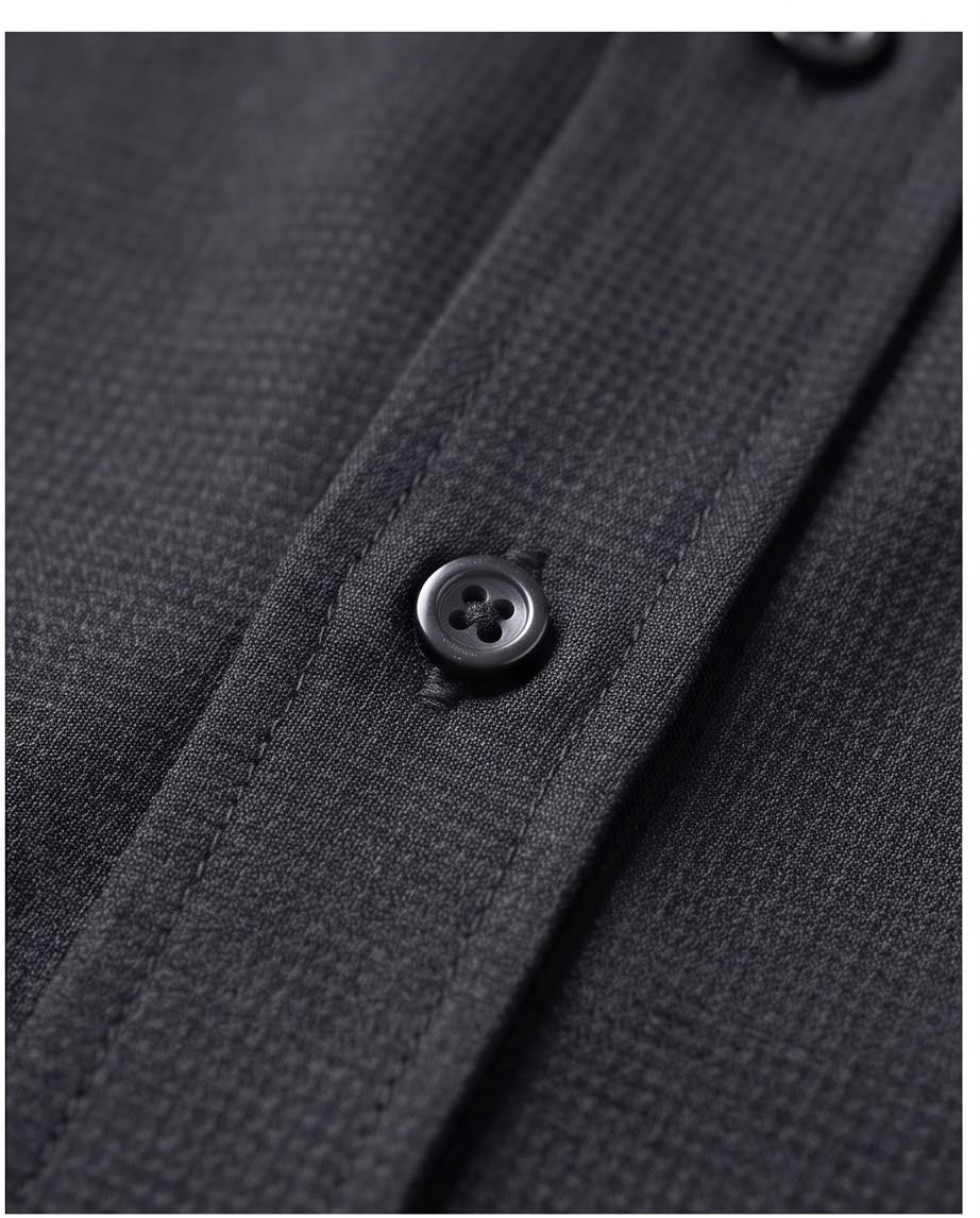 2H Black Embossed Casual Shirt