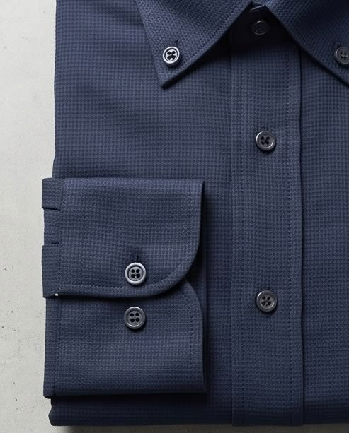 2H Navy Embossed Casual Shirt