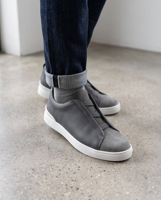 2H Gray Triple Stitch Casual Shoes