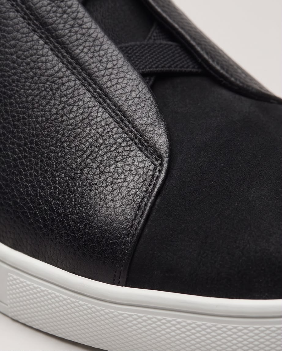 2H Black Triple Stitch Casual Shoes
