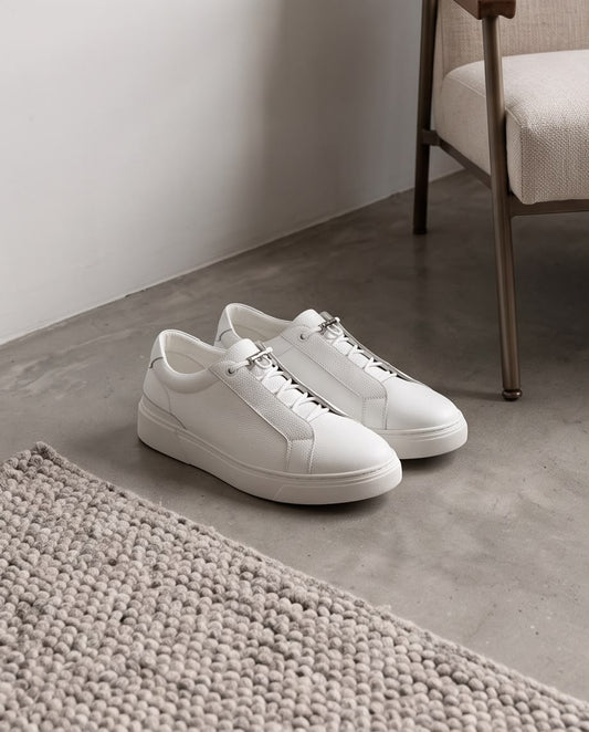 2H White Lace-Up Casual Shoes