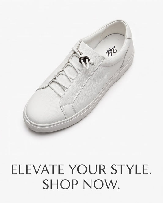 2H White Lace-Up Casual Shoes