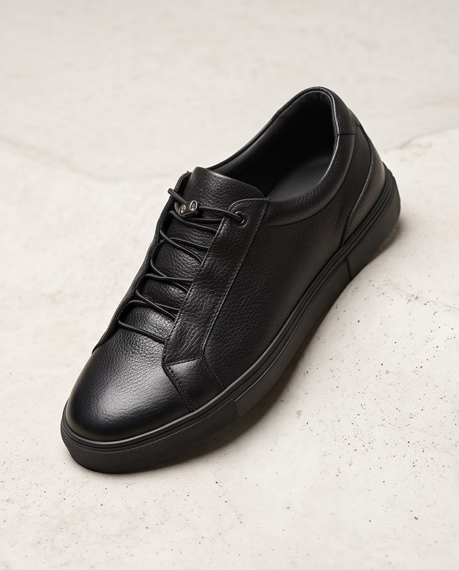 2H Black Lace-Up Casual Shoes