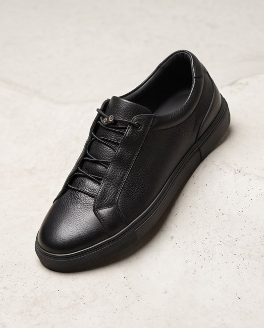 2H Black Lace-Up Casual Shoes