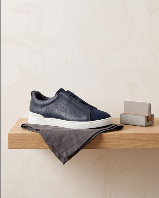 2H Navy Triple Stitch Casual Shoes