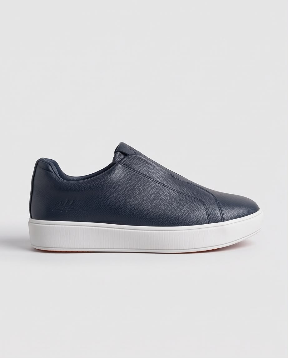 2H Navy Slip-On Casual Shoes