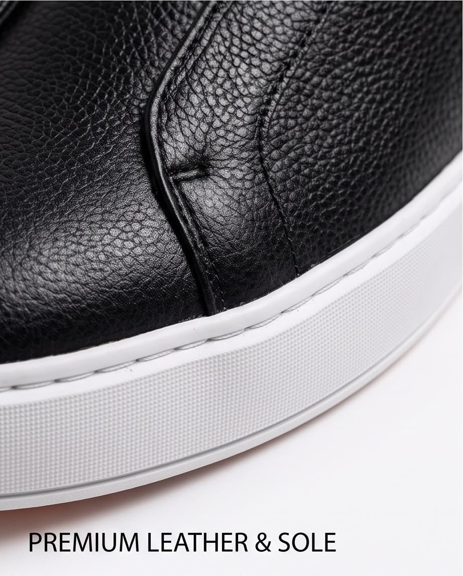 2H Black Slip-On Casual Shoes