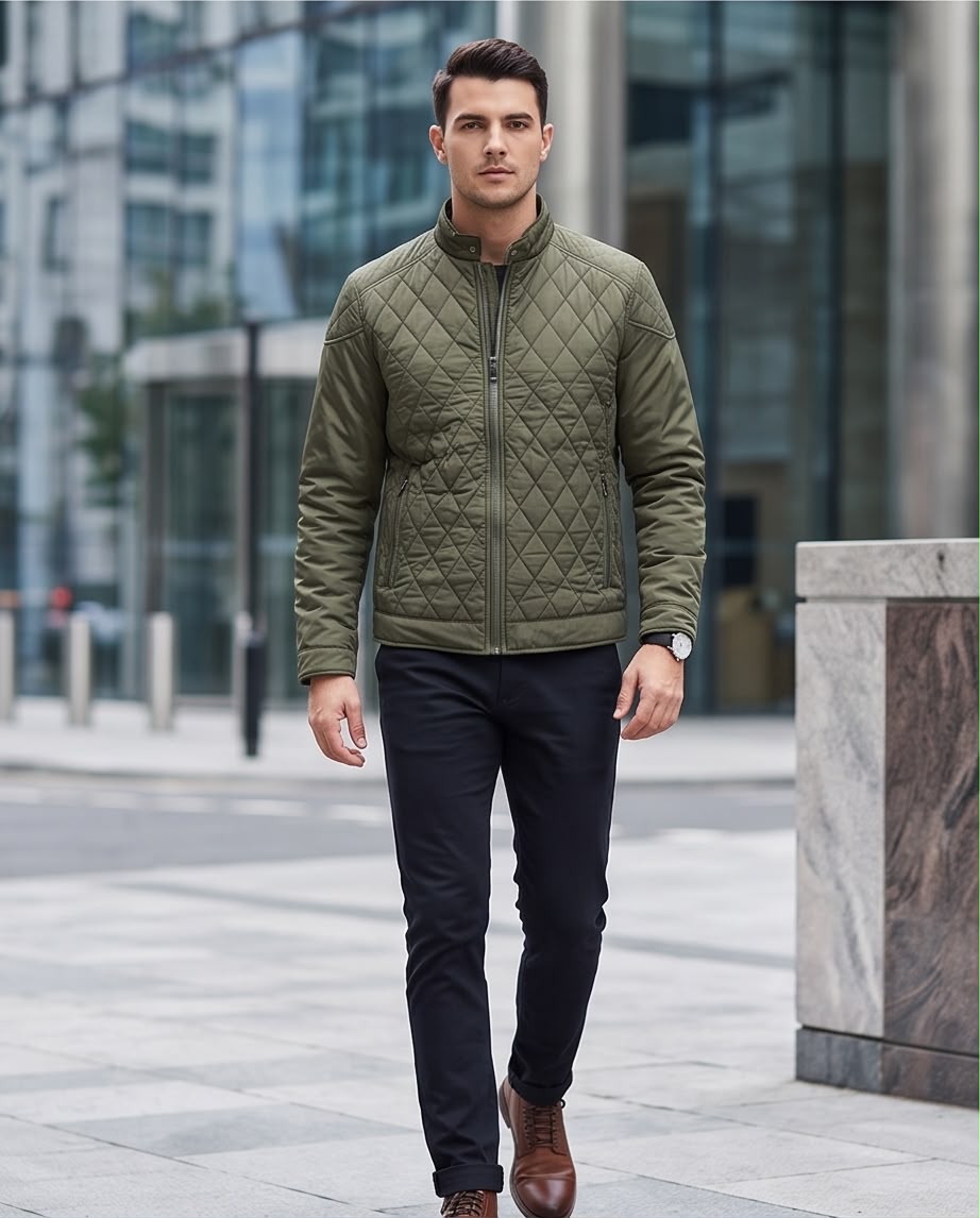 2H Army Diamond-Quilted Casual Jacket