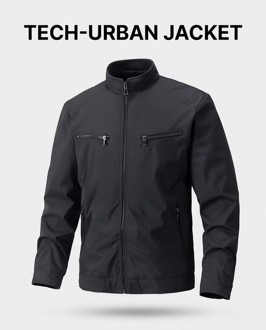 2H Black Stand-Collar Casual Jacket