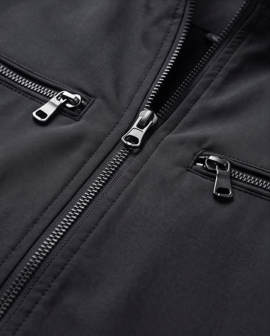 2H Black Stand-Collar Casual Jacket