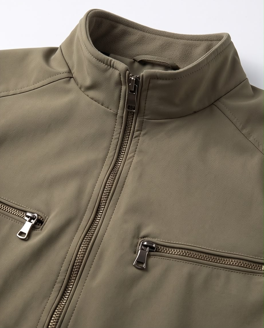 2H Khaki Stand-Collar Casual Jacket