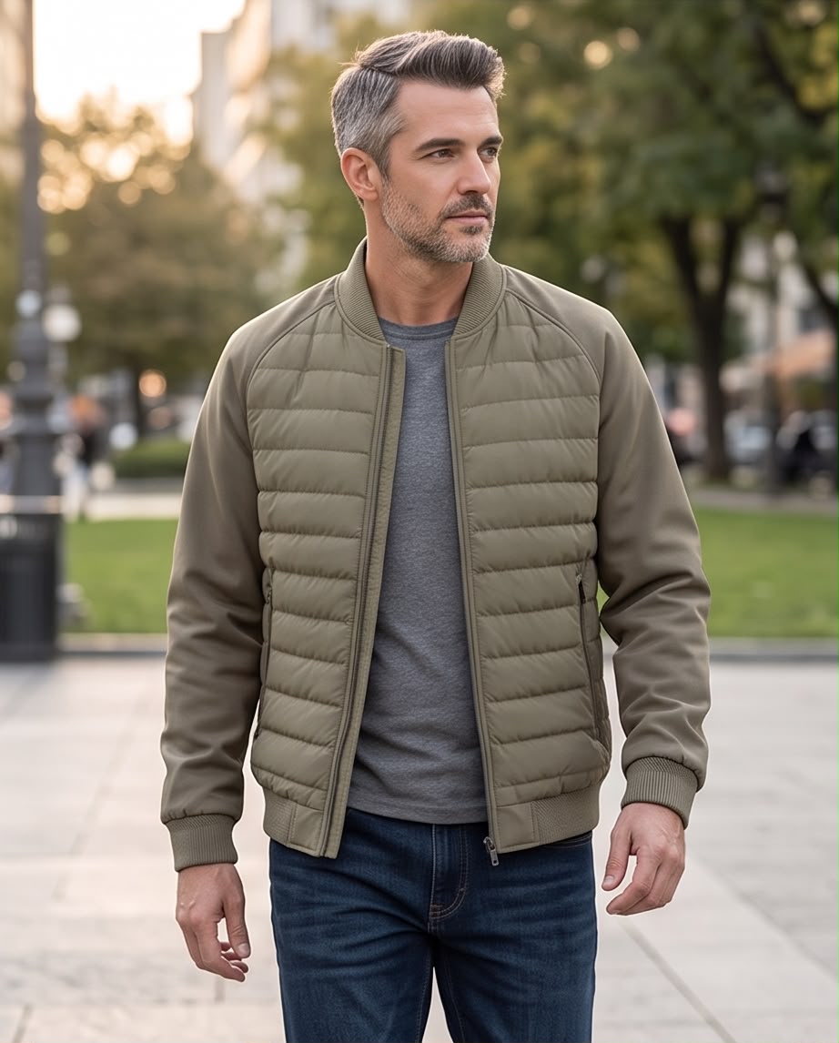 2H Beige Bomber Casual Jacket