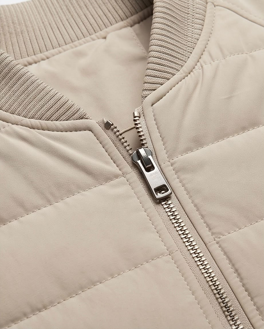 2H Light Beige Bomber Casual Jacket