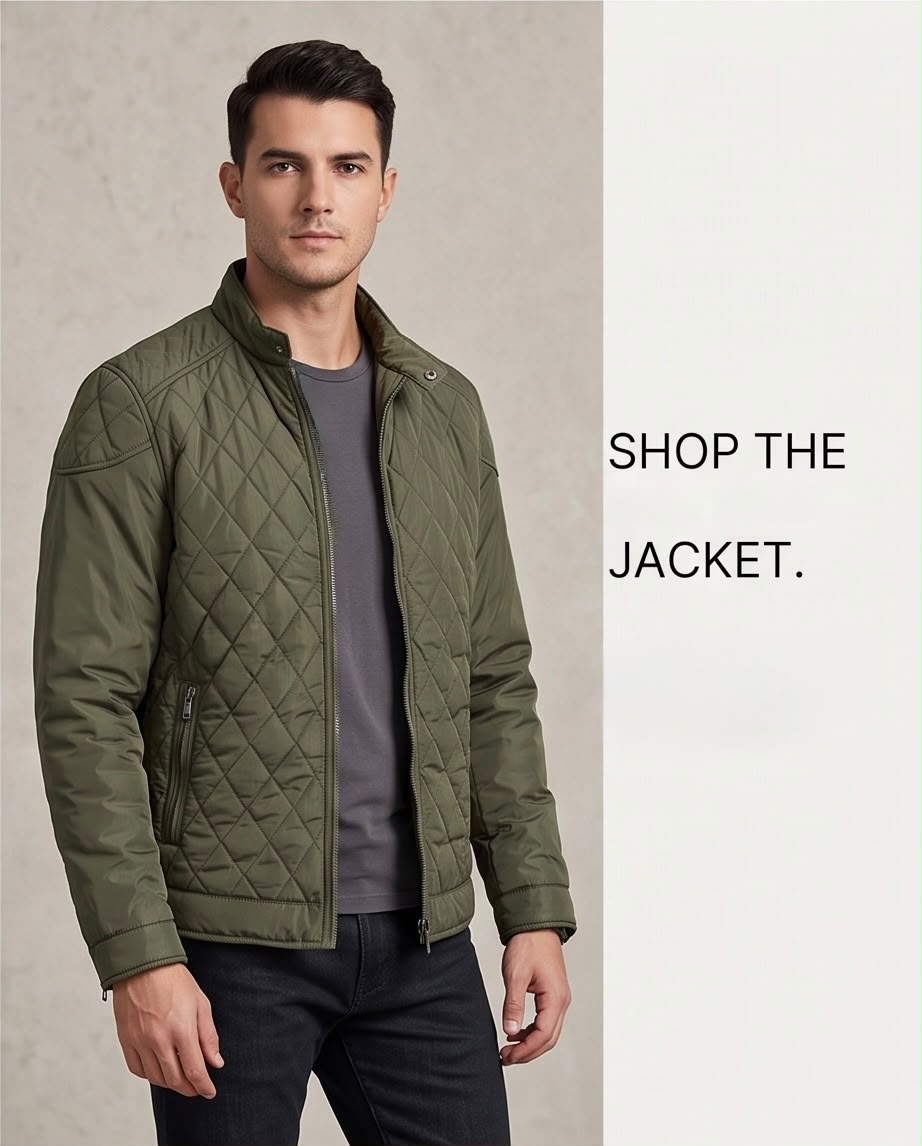 2H Army Diamond-Quilted Casual Jacket