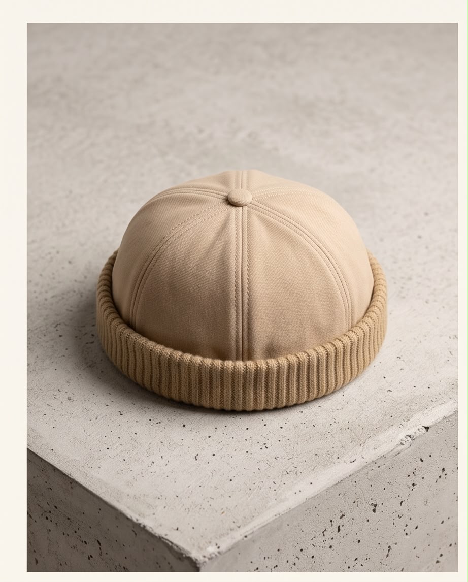 2H Beige Docker Cap