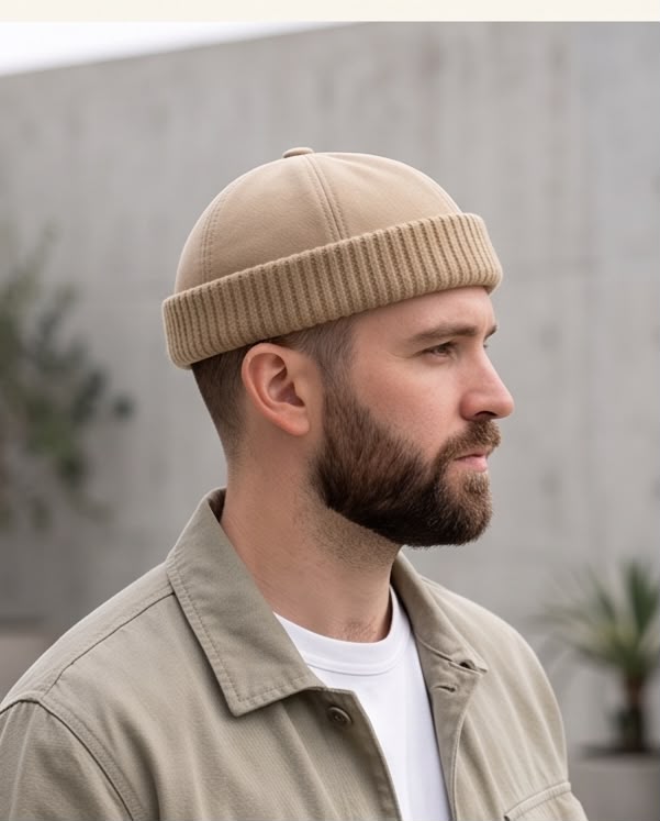 2H Beige Docker Cap