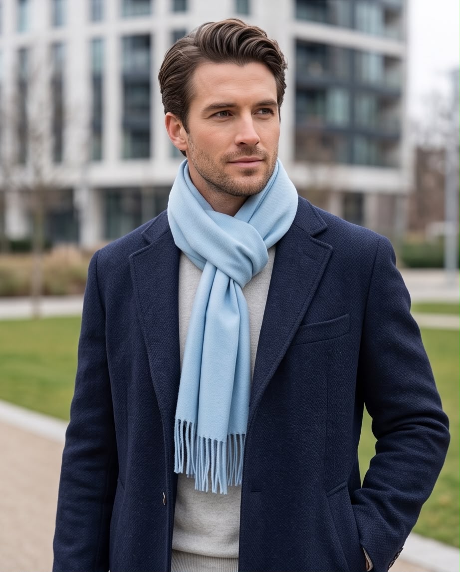 2H Light Blue Winter Scarf