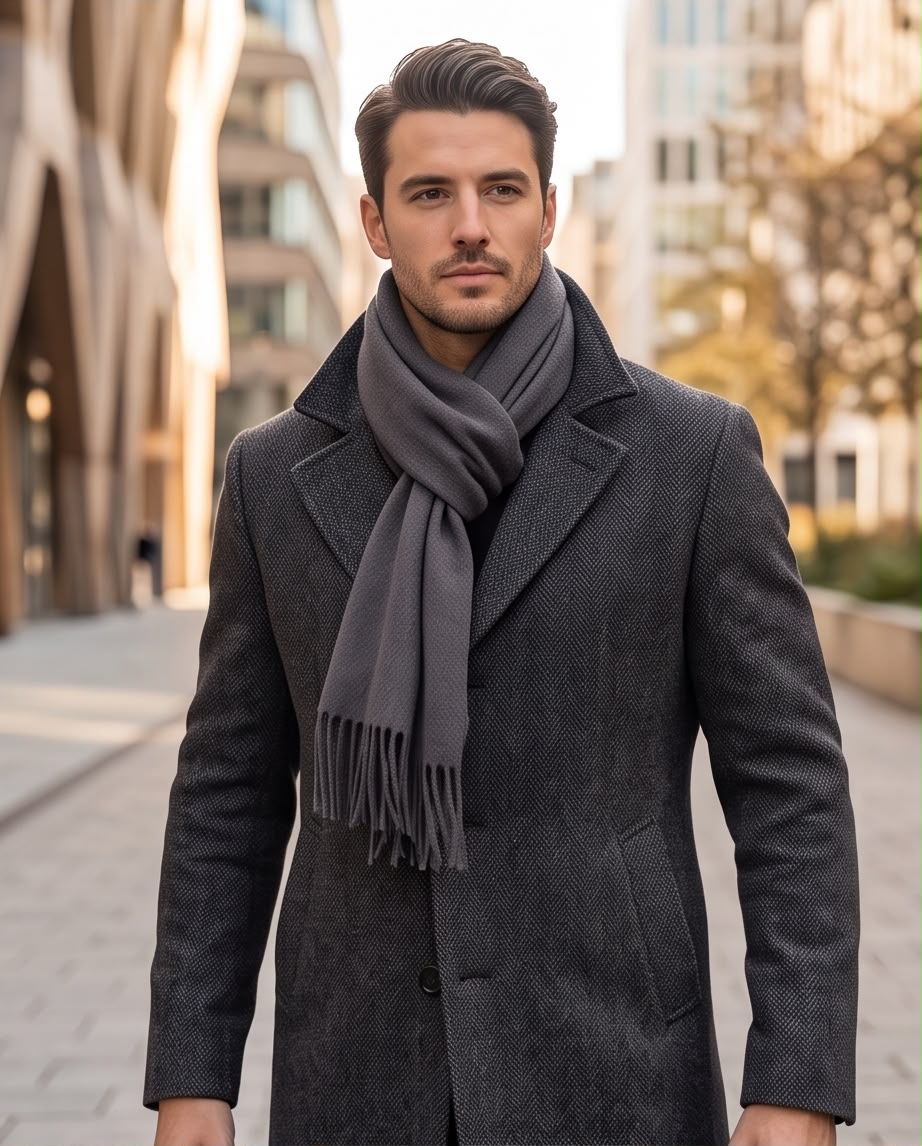 2H Dark Gray Winter Scarf
