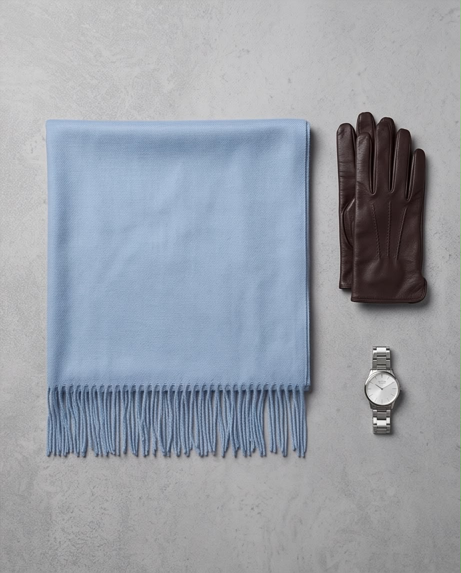2H Sky Blue Winter Scarf