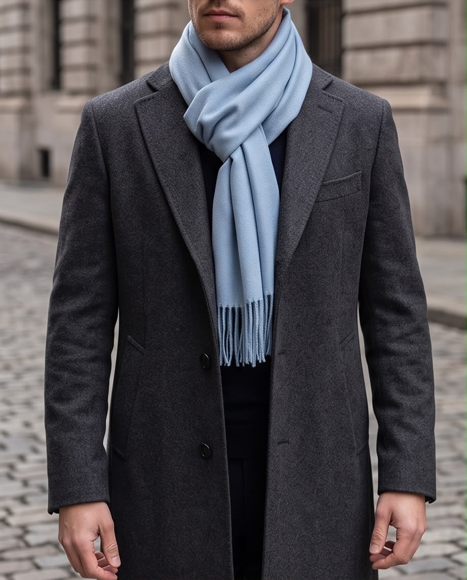 2H Sky Blue Winter Scarf