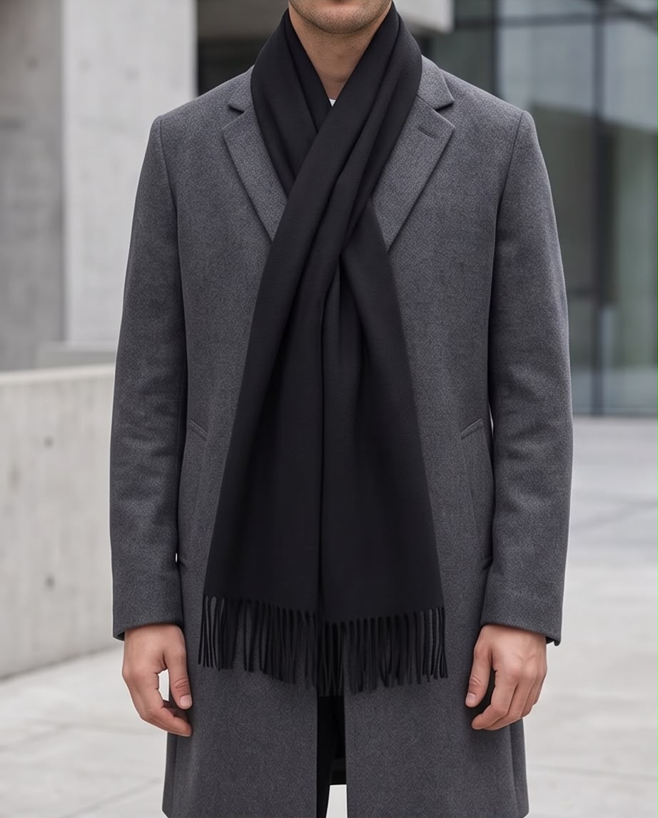 2H Black Winter Scarf