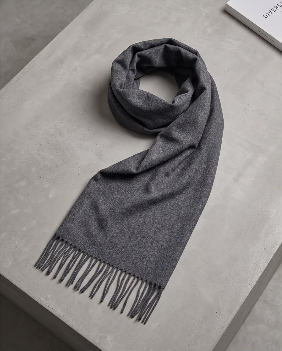 2H Charcoal Gray Winter Scarf