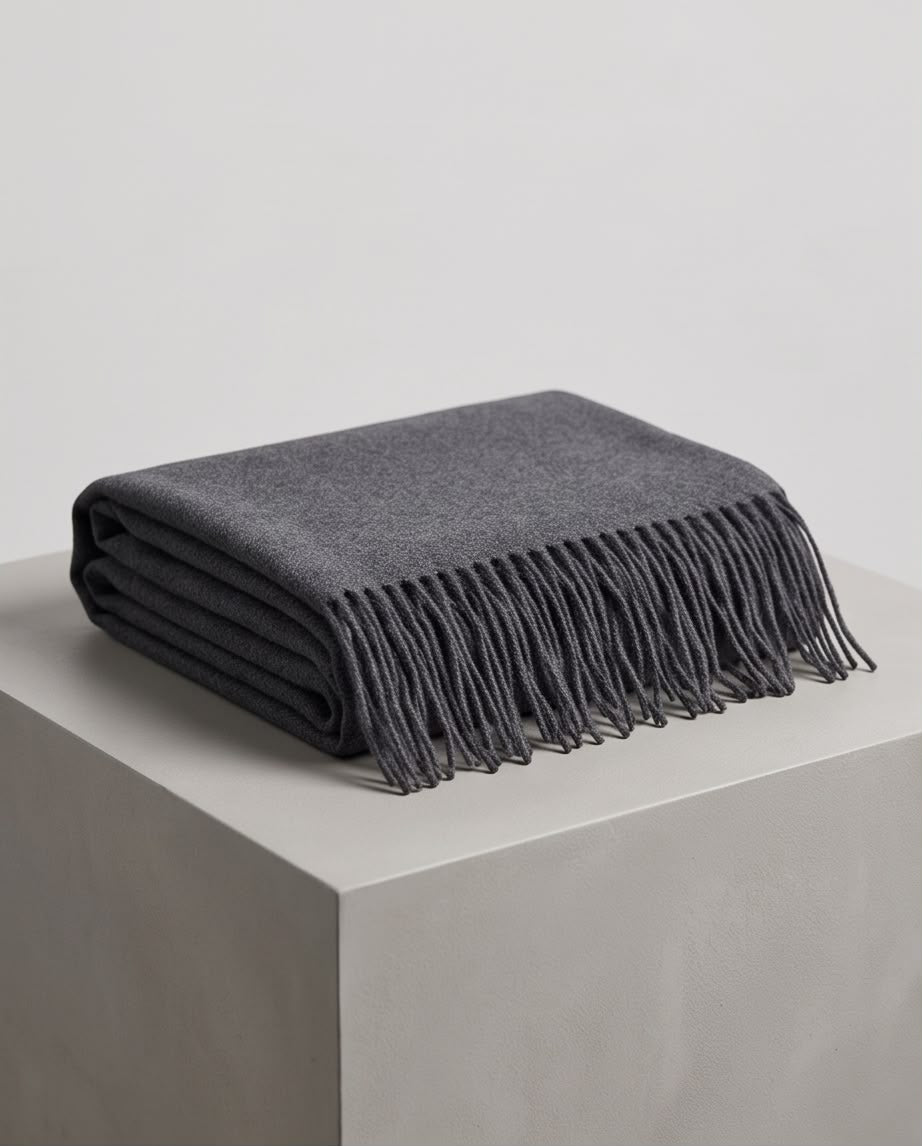 2H Charcoal Gray Winter Scarf