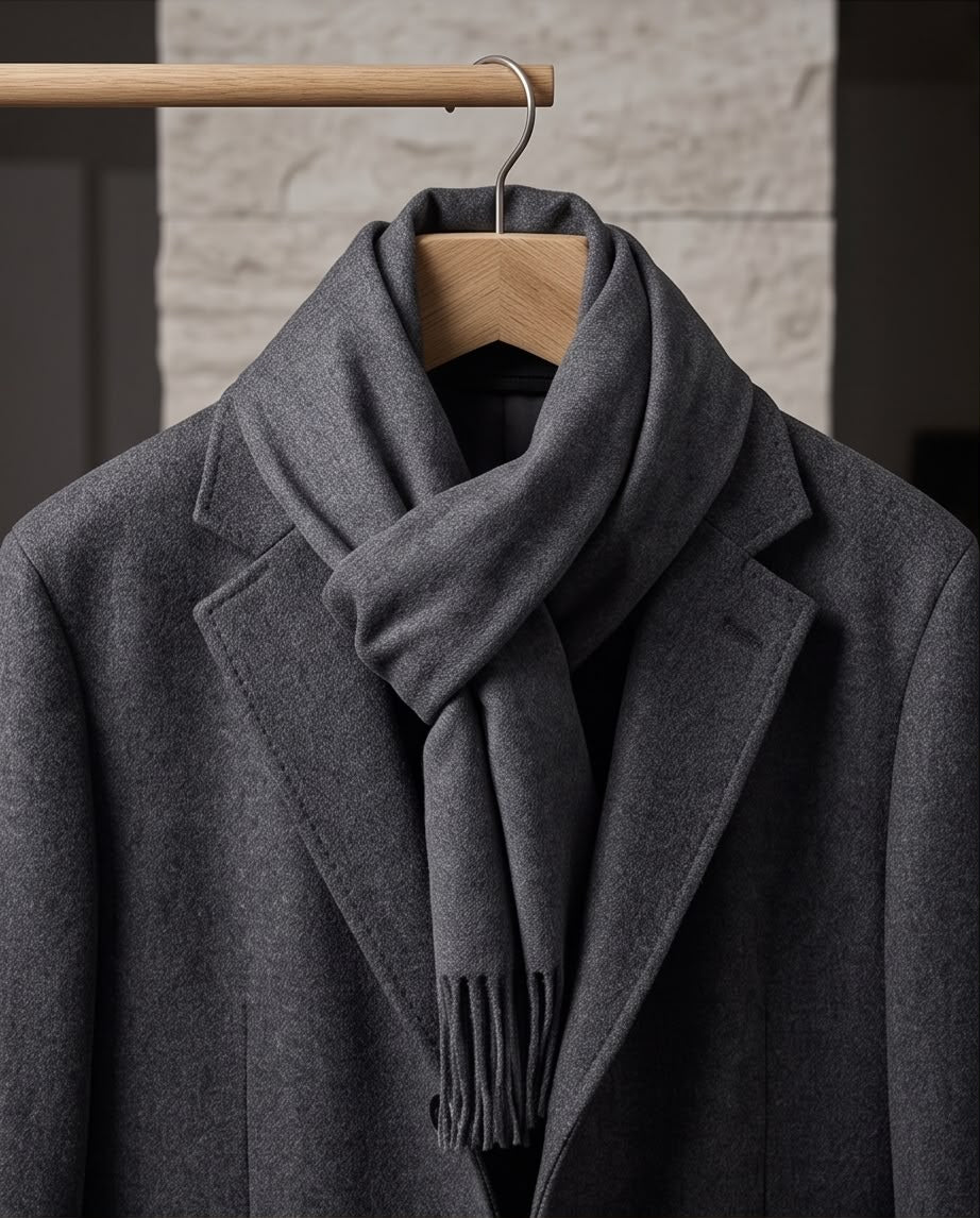 2H Charcoal Gray Winter Scarf