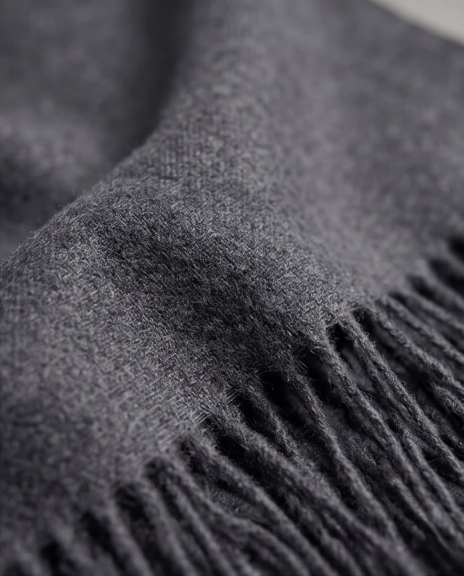 2H Charcoal Gray Winter Scarf