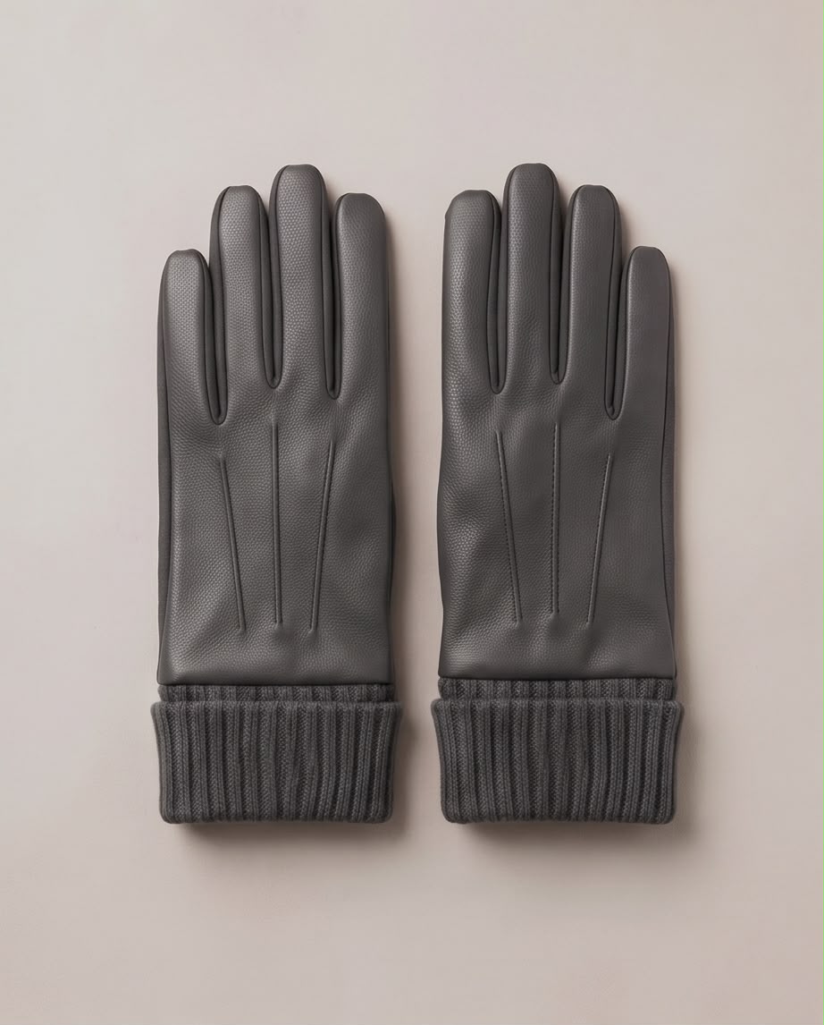 2H Gray Leather Gloves