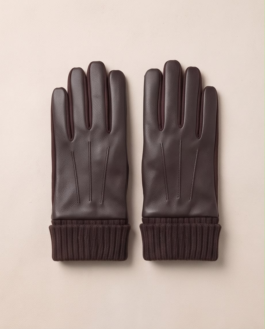 2H Brown Leather Gloves