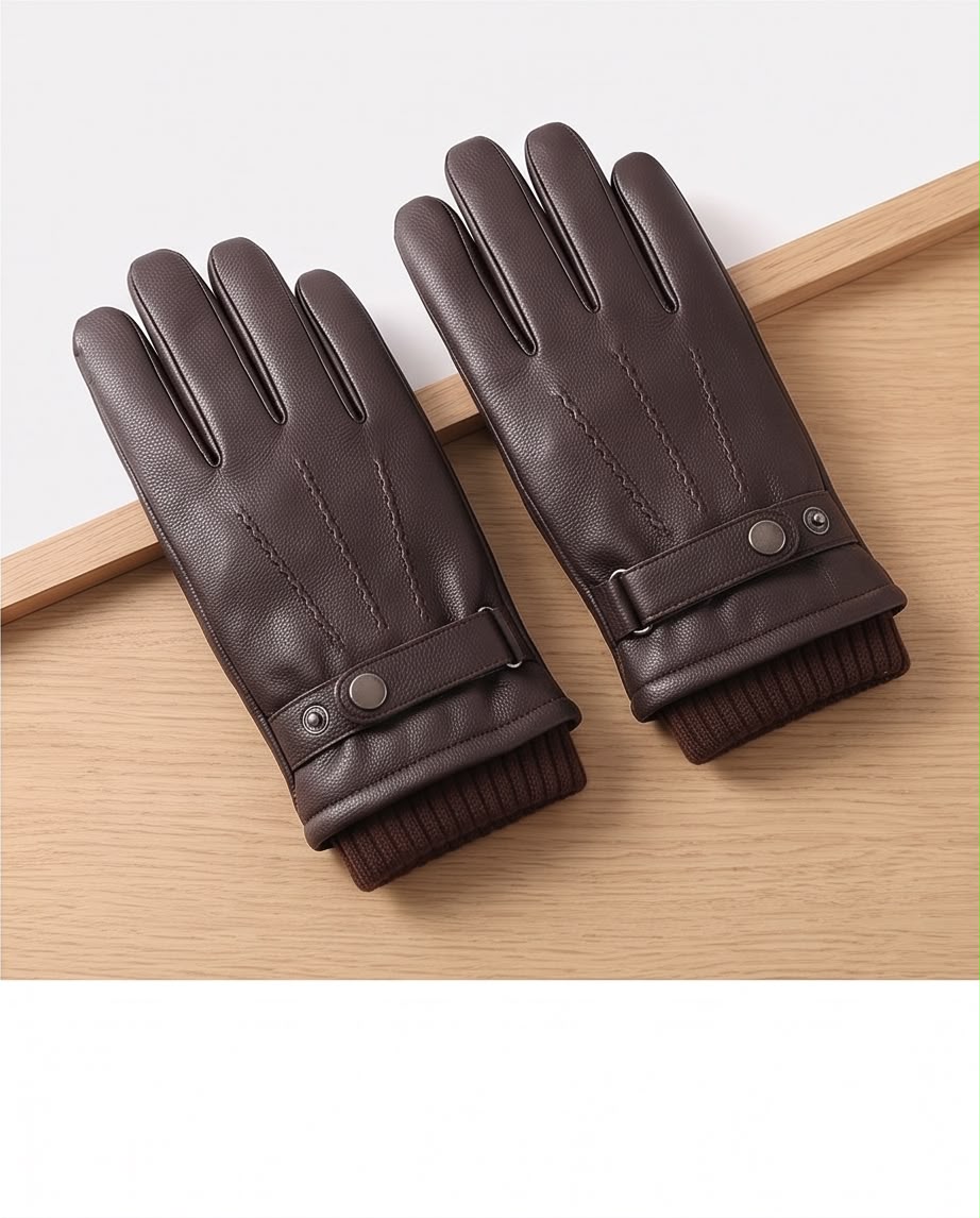 2H Brown Leather Gloves