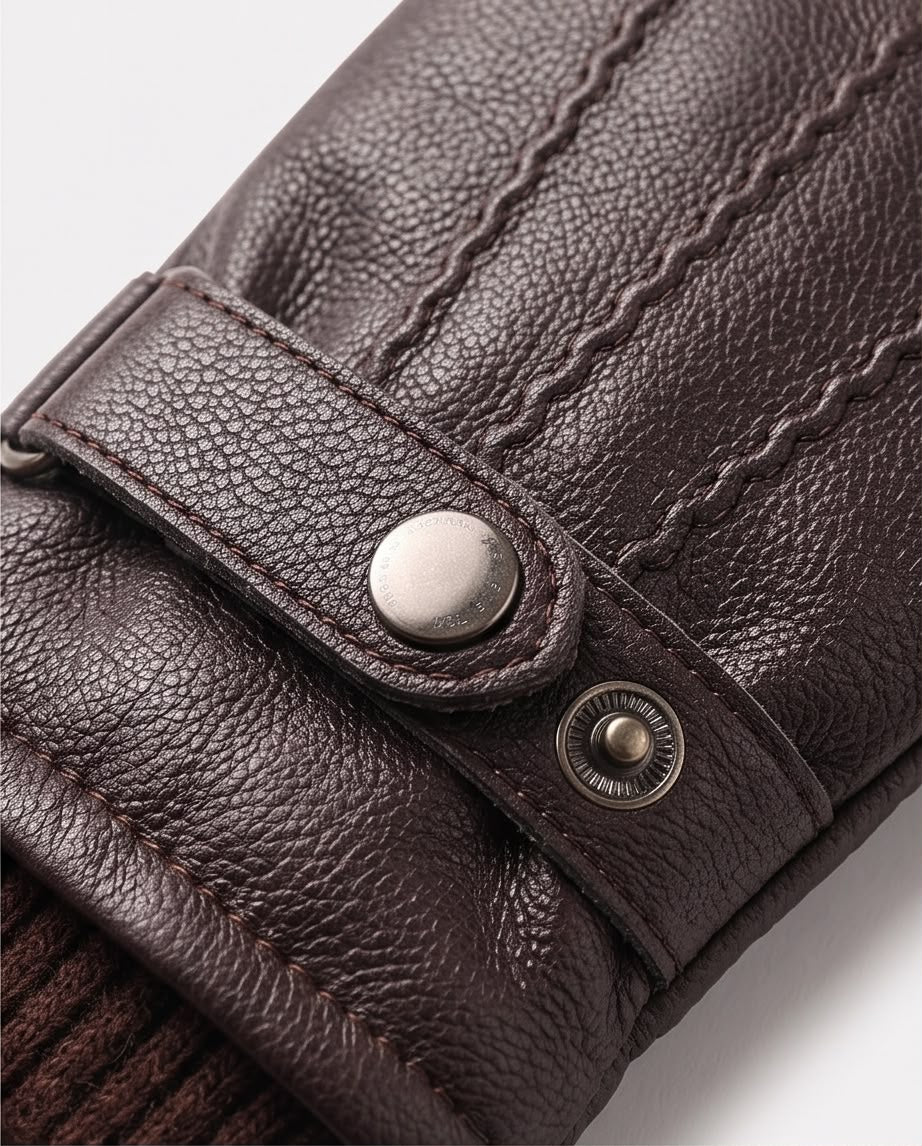 2H Brown Leather Gloves