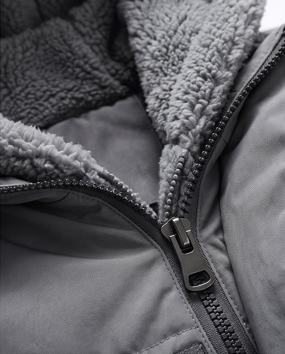 2H Gray hooded Puffer Jacket