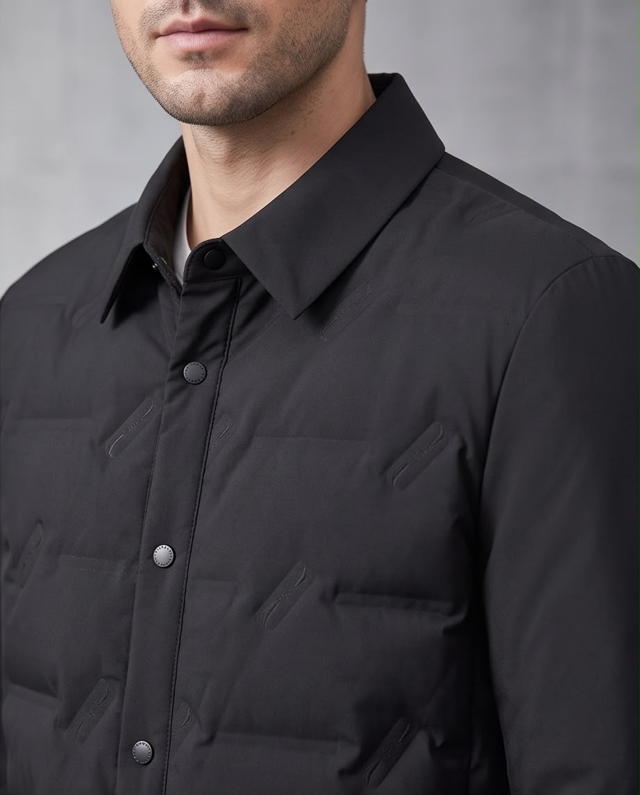 2H Black Snap-Front Jacket