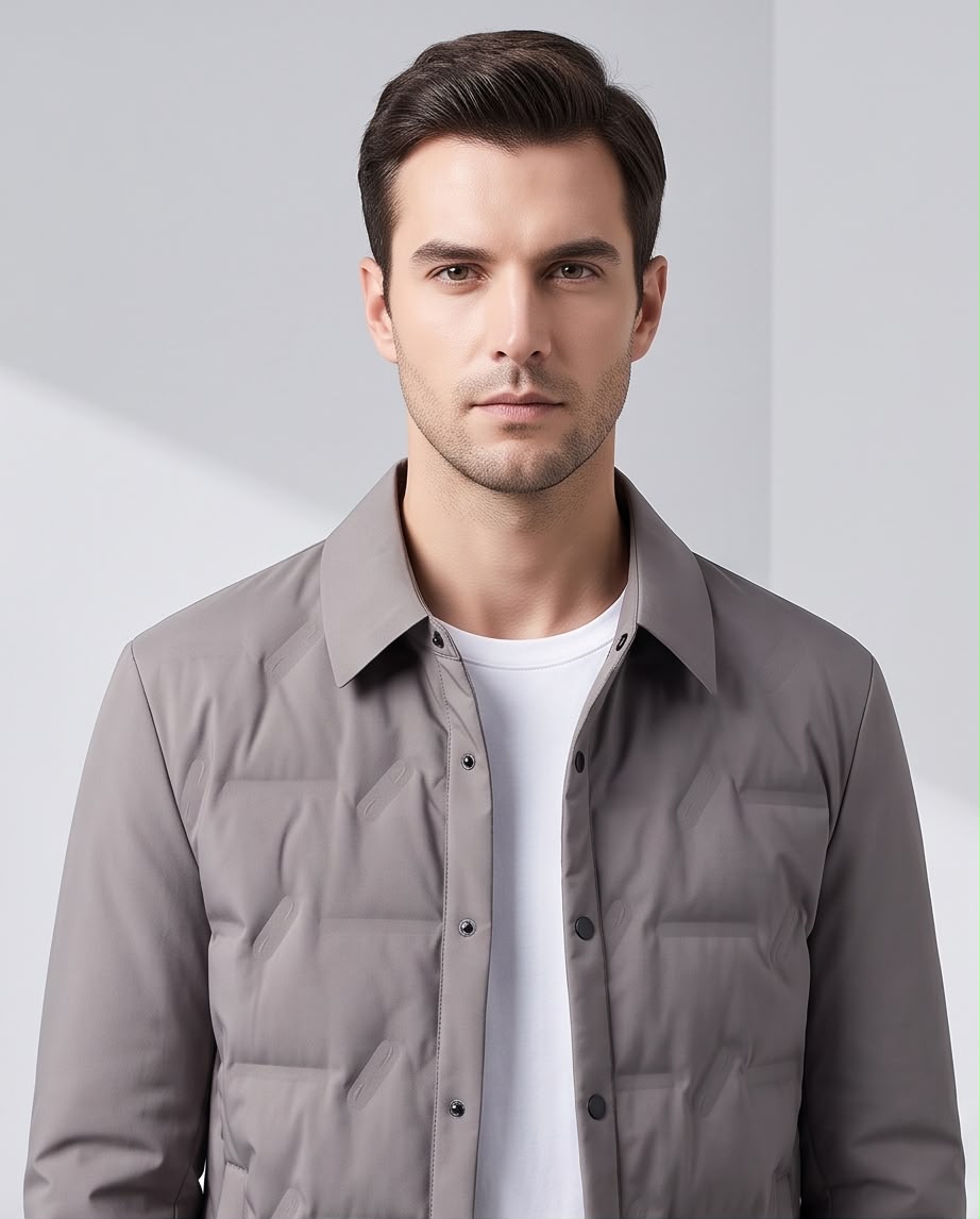 2H Gray Snap-Front Jacket
