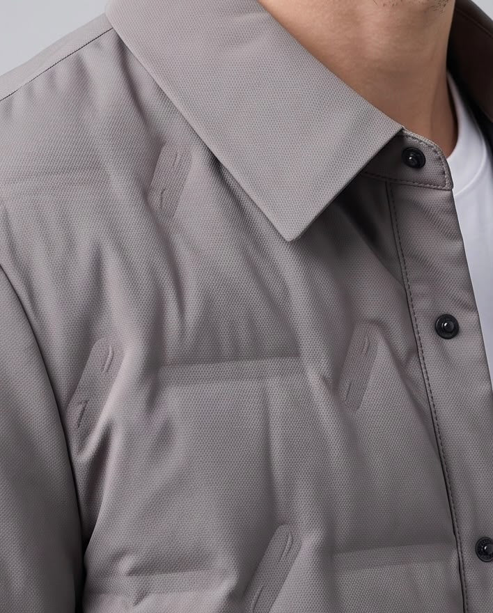 2H Gray Snap-Front Jacket